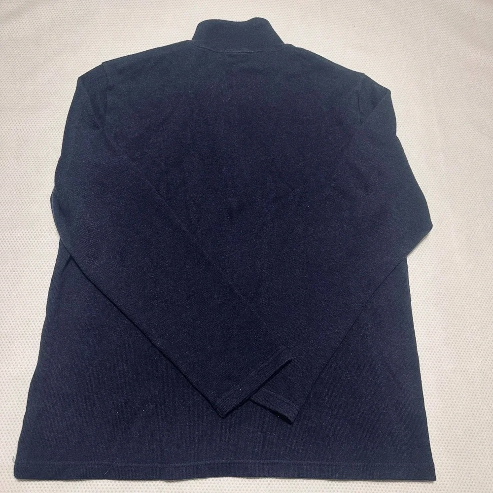 Banana Republic Mens 1/4 Zip Pullover Sweater‎ Black Large Cotton Relaxed Fit